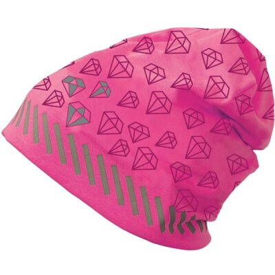Jersey-Mütze Diamant, für Kinder, reflektierende Flächen, pink