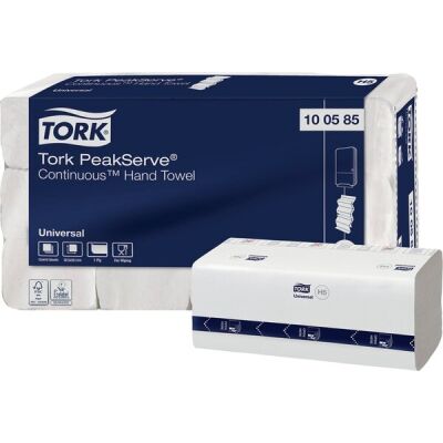 Handtuchpapier Tork PeakServe® Endlos?, System-H5 - PeakServe®, Qualität Universal, Falzung Continous, 1-lagig, weiß, 20,1 x 22,5 cm, 12 x 410 Tücher