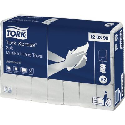 Handtuchpapier Tork Xpress®, System-H2 - Multifold, Qualität Advanced, Falzung Multifold Z, 2-lagig, weiß, weich, 21,2 x 25,5 cm