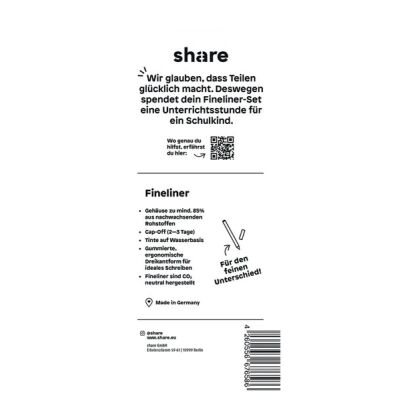 Fineliner 6er Blister, Tinte auf Wasserbasis