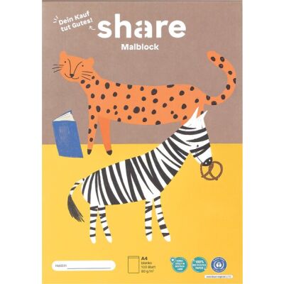 Malblock DIN A4, 100 Blatt, 100% recyceltem Papier 80g/qm