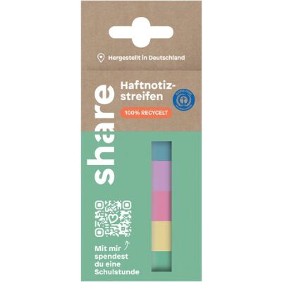 Haftnotizstreifen, 5 Stück á 40 Blatt, 140 x 15 mm, Faltschachtel, sortiert