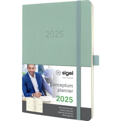 Wochenkalender CONCEPTUM® 2025, ca. DIN A5, mint green, Softcover, 1 Woche/2 Seiten, 192 Seiten