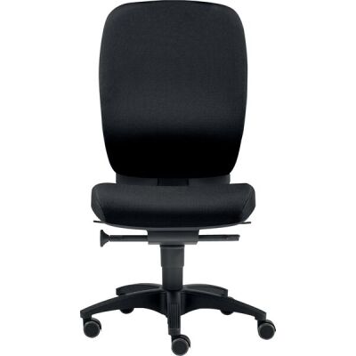 Bürodrehstuhl Office, Nutzergewicht bis 120 kg, ohne Armlehnen, Hartbodenrollen, schwarz