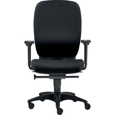 Bürodrehstuhl Office, Nutzergewicht bis 120 kg, mit Armlehnen, Teppichbodenrollen, schwarz