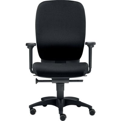 Bürodrehstuhl Office, Nutzergewicht bis 120 kg, mit Armlehnen, Hartbodenrollen, schwarz