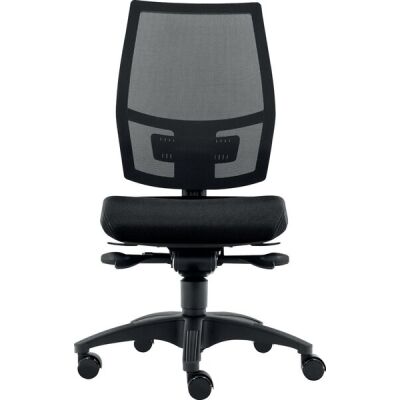 Bürodrehstuhl Flash Net, Nutzergewicht bis 110 kg, ohne Armlehnen, Teppichbodenrollen, schwarz