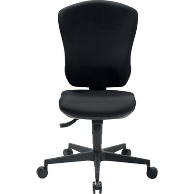 Bürodrehstuhl Flash Polster, Nutzergewicht bis 110 kg, ohne Armlehnen, Teppichbodenrollen, schwarz