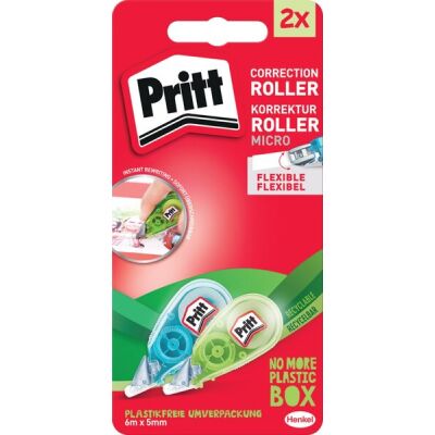 Korrekturroller Micro, 5 mm x 6 m, sofort überschreibbar, 2er Blisterpack