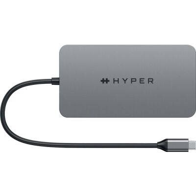 HyperDrive Dual 4K HDMI 10-in-1 USB-C Hub für M1/M2/M3 MacBooks, silber