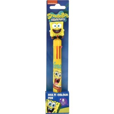 SpongeBob Stift mehrfarbig, acht leuchtende Farben, Stift mit einer SpongeBob-Figur, stilvolles Sammlerstück