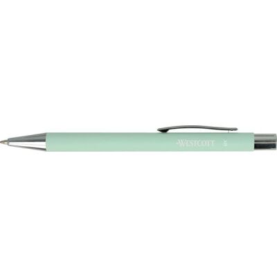 Kugelschreiber Westcott, Schaft mint, recyceltes Aluminium, Mine XB, blau