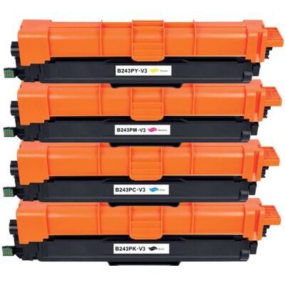 Multipack New Build Toner, ersetzt Brother TN-243CMYK, ca. 4 x 1.000 Seiten, BK/C/M/Y
