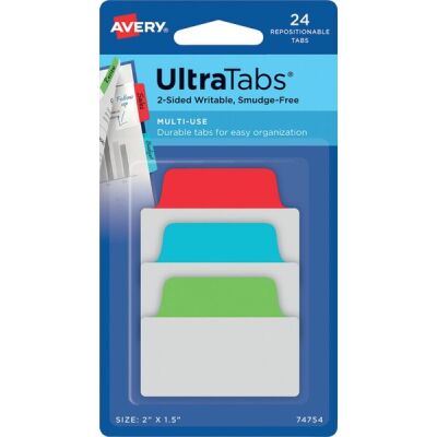 Haftstreifen UltraTabs Klas 50,8 x 38 mm, 24 Haftstreifen, Lasche:, grün, blau, rot