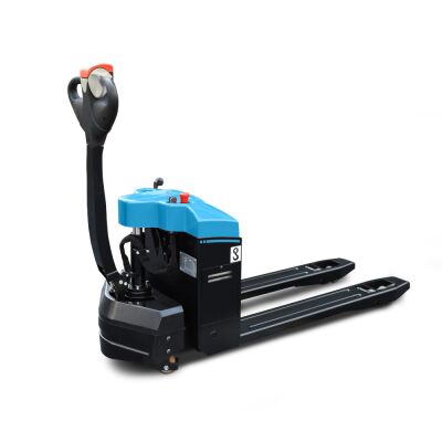 Der effiziente Elektrohubwagen Typ: E-BF-WALK von HanseLifter ist sehr wartungsfreundlich. Das Bewegen von Paletten im Lager wird durch die Elektromotoren erleichtert. Das Heben, Senken und Fahren des Elektrohubwagens E-BF-WALK wird elektrisch gesteuert,