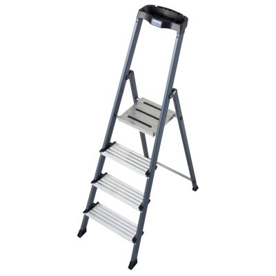 SECURO STUFEN-STEHLEITER ELOXIERT 4 STUFEN