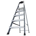 SECURO STUFEN-STEHLEITER ELOXIERT 5 STUFEN