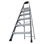 SECURO STUFEN-STEHLEITER ELOXIERT 6 STUFEN