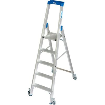 STABILO STUFEN-STEHLEITER, FAHRBAR 5 STUFEN