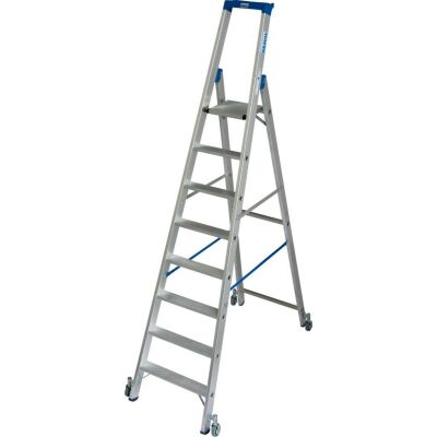 STABILO STUFEN-STEHLEITER, FAHRBAR 8 STUFEN