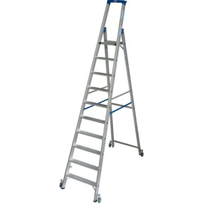 STABILO STUFEN-STEHLEITER, FAHRBAR 10 STUFEN