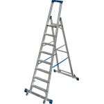 STABILO STUFEN-STEHLEITER, FAHRBAR MIT TRAVERSE 8 STUFEN