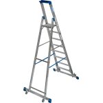 STABILO STUFEN-STEHLEITER, FAHRBAR MIT TRAVERSE 8 STUFEN