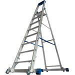 STABILO STUFEN-STEHLEITER, FAHRBAR MIT TRAVERSE 8 STUFEN