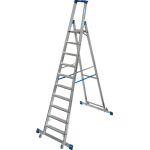 STABILO STUFEN-STEHLEITER, FAHRBAR MIT TRAVERSE 10 STUFEN
