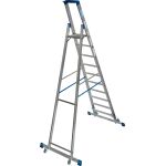 STABILO STUFEN-STEHLEITER, FAHRBAR MIT TRAVERSE 10 STUFEN