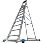 STABILO STUFEN-STEHLEITER, FAHRBAR MIT TRAVERSE 10 STUFEN