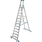 STABILO STUFEN-STEHLEITER, FAHRBAR MIT TRAVERSE 12 STUFEN