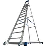 STABILO STUFEN-STEHLEITER, FAHRBAR MIT TRAVERSE 12 STUFEN