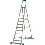 STABILO STUFEN-STEHLEITER, FAHRBAR MIT TRAVERSE 12 STUFEN