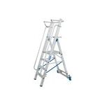 STABILO STUFEN-STEHLEITER MIT GROSSER PLATTFORM U. SICHERHEITSBÜGEL 4 STUFEN
