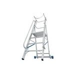 STABILO STUFEN-STEHLEITER MIT GROSSER PLATTFORM U. SICHERHEITSBÜGEL 4 STUFEN