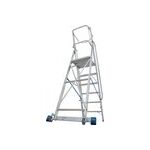 STABILO STUFEN-STEHLEITER MIT GROSSER PLATTFORM U. SICHERHEITSBÜGEL 6 STUFEN
