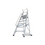 STABILO STUFEN-STEHLEITER MIT GROSSER PLATTFORM U. SICHERHEITSBÜGEL 7 STUFEN