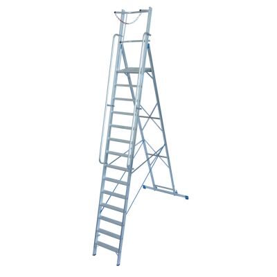 STABILO STUFEN-STEHLEITER MIT GROSSER PLATTFORM U. SICHERHEITSBÜGEL 14 STUFEN