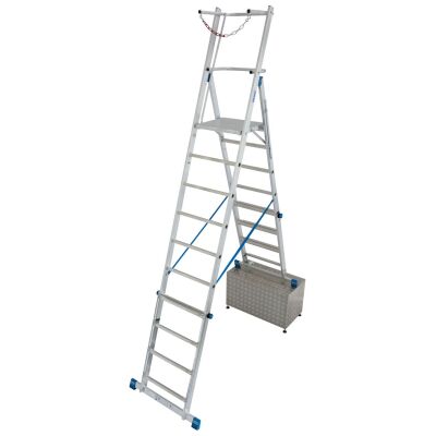 STABILO TELESKOP-PLATTFORMLEITER HÖHENVERSTELLBAR 8-10 SPROSSEN