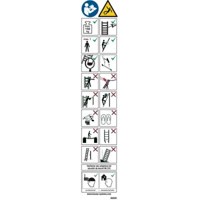 ETIKETT ALLGEMEINE LEITERNINFO MIT KLASSIFIZIERUNG FÜR LEITERN UND TRITTE 35x178 MM, 5 STÜCK
