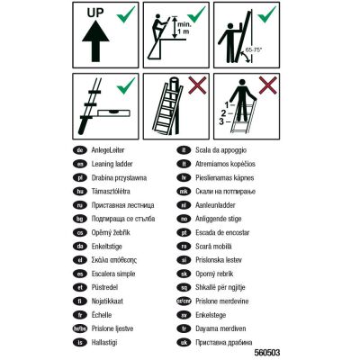 ETIKETT INFO ANLEGELEITERN 51x84 MM, 5 STÜCK