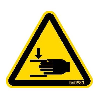 WARNSCHILD WARNUNG VOR HANDVERLETZUNGEN 50 MM, 5 STÜCK