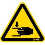 WARNSCHILD WARNUNG VOR HANDVERLETZUNGEN 50 MM, 5 STÜCK