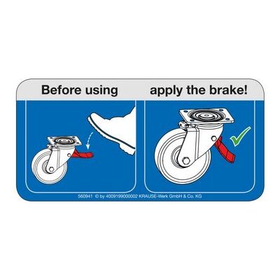 WARNZEICHEN BREMSE BETÄTIGEN 108x54 MM, 5 STÜCK