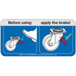 WARNZEICHEN BREMSE BETÄTIGEN 108x54 MM, 5 STÜCK
