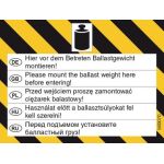 ETIKETT ACHTUNG BALLASTGEWICHT 60x45 MM, 5 STÜCK