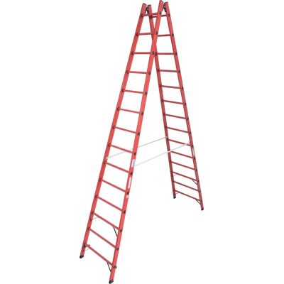 VOLLKUNSTSTOFF-SPROSSEN-DOPPELLEITER 2x14 SPROSSEN