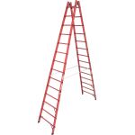 VOLLKUNSTSTOFF-SPROSSEN-DOPPELLEITER 2x14 SPROSSEN