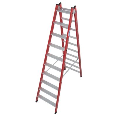 KUNSTSTOFF-STUFEN-DOPPELLEITER 2x10 STUFEN